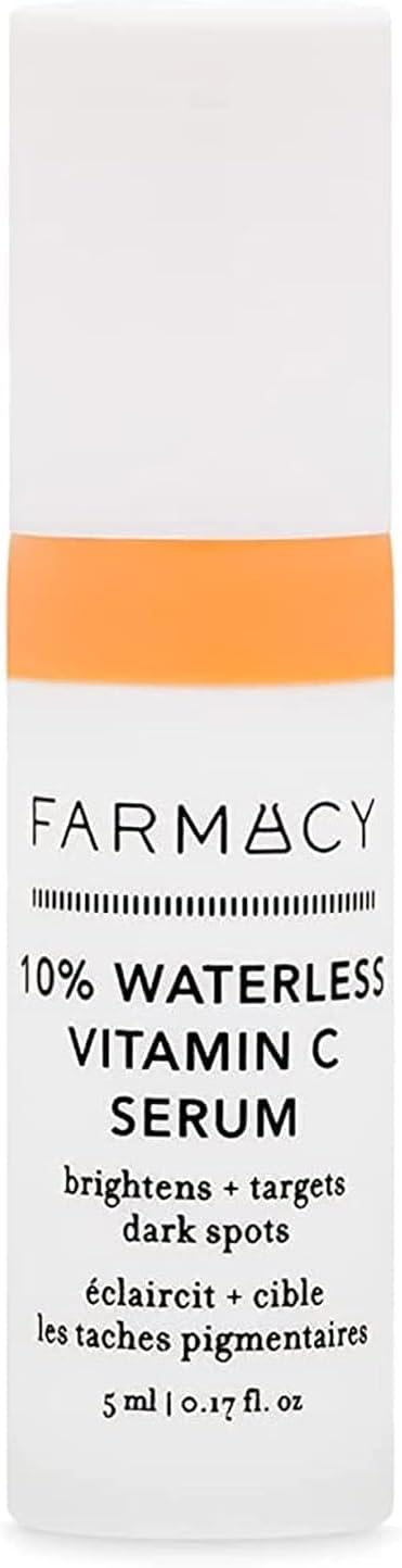 10% Vitamin C Face Serum - Waterless Vitamin C Skin Care Serum to Brighten, Firm + Smooth Skin Texture - Enriched with Upcycled Tangerine Peel to Boost Skin's Moisture + Radiance (5ml)