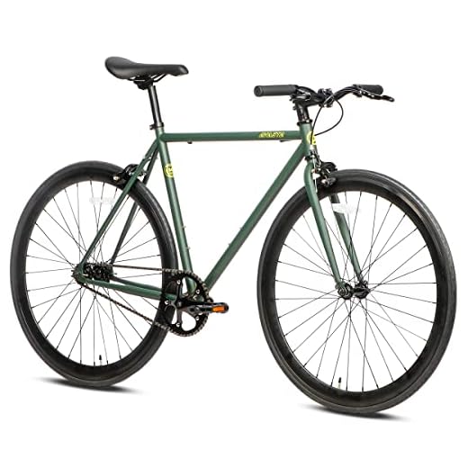 AVASTA Single-Speed Fixed Gear Urban Commuter Bike for Women and Men, Lightweight Unisex Fixie Bike, Flat Handlebar Flip Flop Hub City Road Bicycle, 58 Green