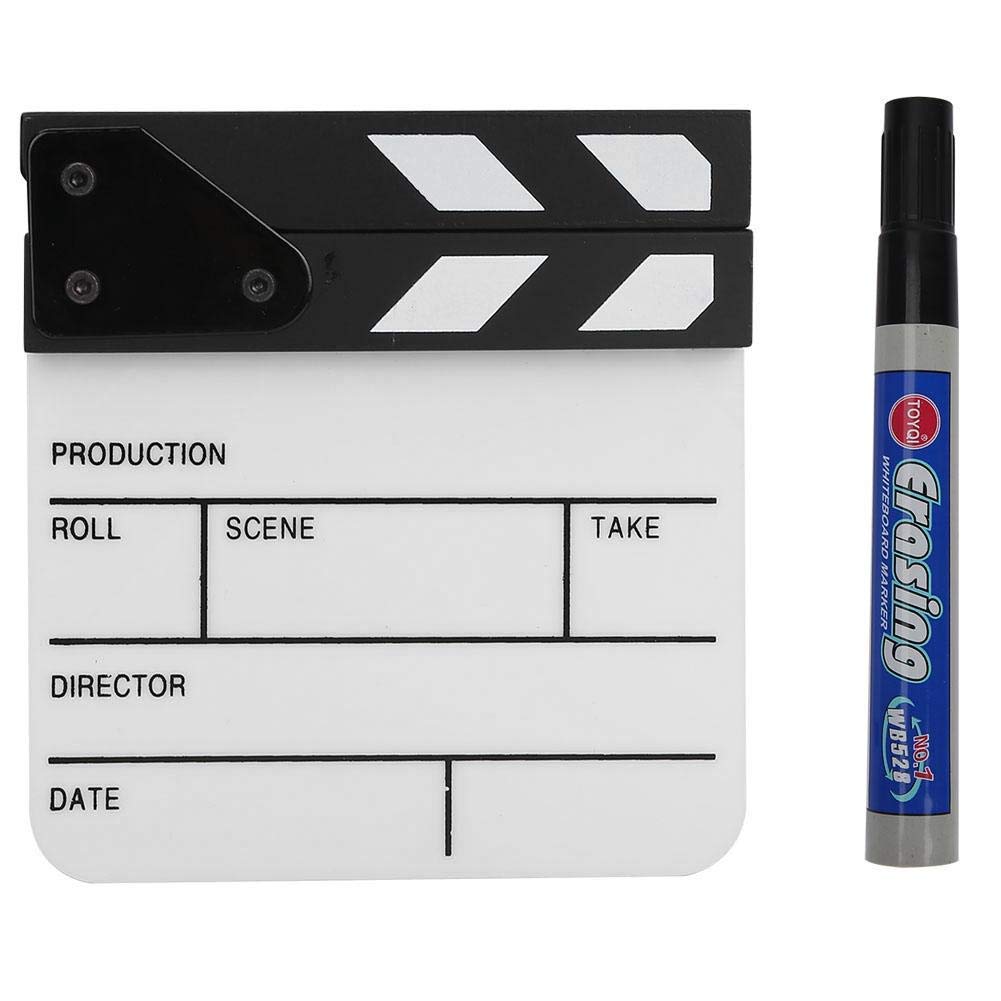 Bewinner Ciak Cinematografico, Cinematografico di Film Clapper, Mini Acrilico Clapper Board, Acrilico Assicella Secco Film Clapboard con Bastoncino