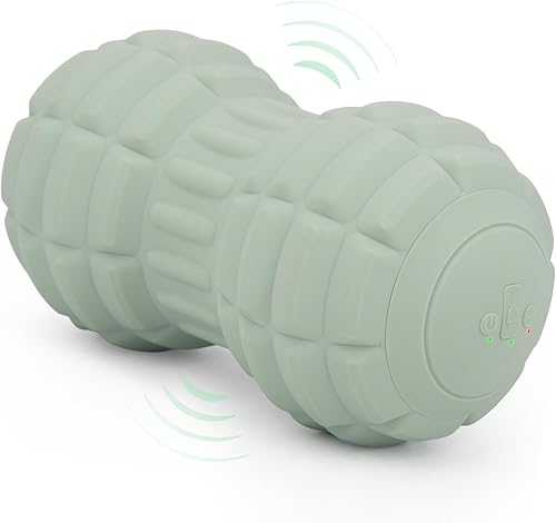 Miniatura 9 de Pelota de masaje vibratoria de maní para fascitis plantar, rodillo de masaje portátil de 4 velocidades para pies, cuello, espalda y cuerpo,