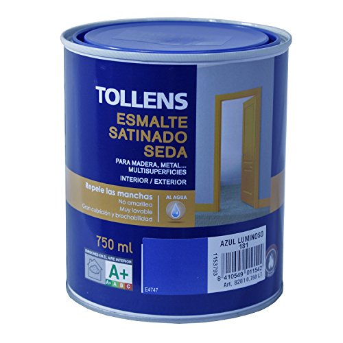 Tollens 8201 Esmalte al Agua Satinado, Azul Luminoso, 750 ml