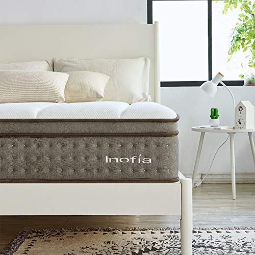 Inofia Handcrafted 4FT6 Double Mattress/L&Y Cloud Memory Foam Mattress with Pocket Sprung/Pressure Relieving/Ultra Quiet/OEKO-TEX Certified/Bed-in-a-Box/ 12 Inch Height