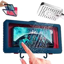 Capa Protetora Suporte Para Telefone Celular Impermeável Fixada Na Parede Com Tela De Toque Autoadesiva Sensível Ao Toque Para Chuveiro Compatível Com A Maioria Dos Telefones