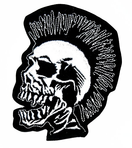 HHO Punk Skull Patch Logo Lady Biker Rider Punk Rock Patch Skull Ghost Day of The Death Love Never Die Rockabilly Lady Rider Hippie Punk Tatoo Patch for Bags Jackets Jeans Clothes