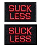 Heiorpai 2Pcs Suck Less Patch Embroidered Decorative Hook and Loop Fasteners Backing Patch