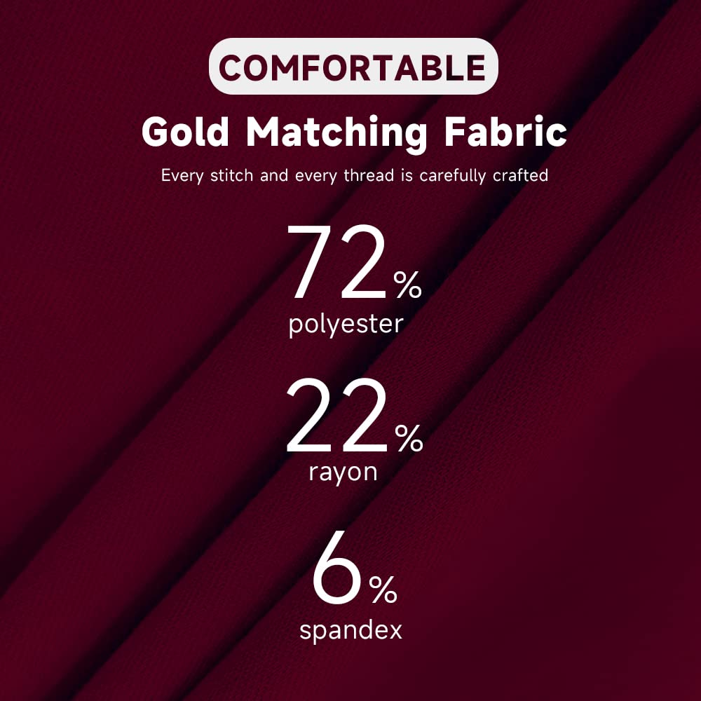 niaahinn Scrub Set for Women Solid Colors Nursing Uniforms Classic V-Neck Scrub Top & Jogger Scrub Pants (Burgundy,S,Small)