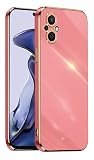 EASSGU [Telaio Elettrolitico Custodia per OPPO Reno8 Lite 5G / Reno7 Lite 5G (6.43" Inches) Cover Protettiva in Morbido Silicone TPU - Rosso