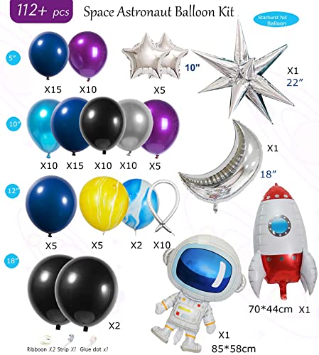 Outer Space Balloon Garland Arch Kit Chrome Blue Purple And Astronaut Rocket Planet Balloon For 2 The Moon Space Theme Party Galaxy Decorations #TOP3