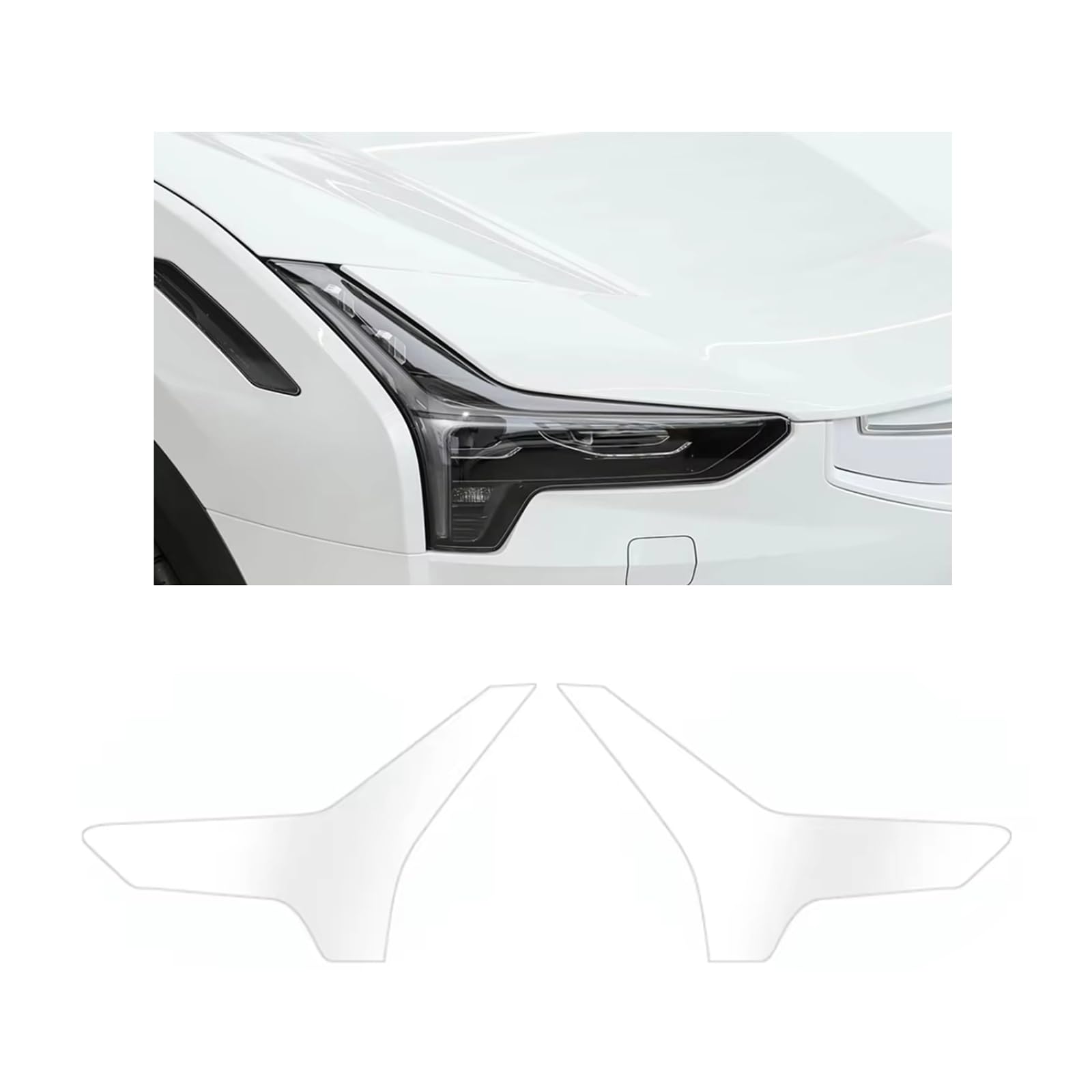 Headlight Film for Polestar 3 2024-2026, 1Set Transparent/Smoke Black Car Headlight TPU Protective Film