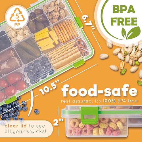 Create-ables Snackle Box Container Reel Bites BPA-Free Snack Container for Travel, 13-Compartment Snackle Box with Adjustable Dividers, Dishwasher Safe – 10.5 inch by Create-ables - Image 2