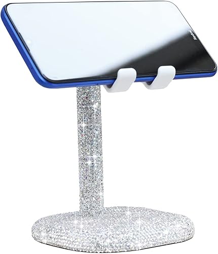 CARCHILE Soporte de teléfono con diamantes de imitación brillantes, soporte ajustable para teléfono celular, soporte de teléfono para escritorio,