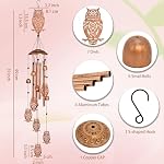 GDNSFIT Owl Wind Chimes for Outside,Metal Windchimes,Owl Gifts for Women/Men,Wind Chime Garden Decor Outdoor,Memorial/Housewarming/Birthday/Festival Gifts,Front Yard Decor