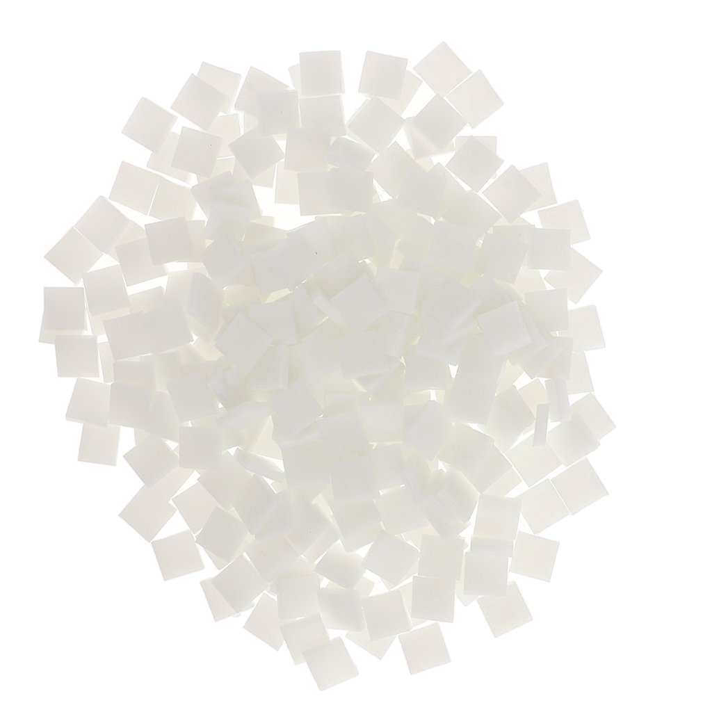 250x Vitreous Glass Mosaic Tiles for Arts DIY Crafts White
