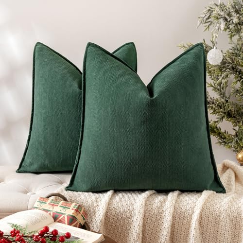 MIULEE Chenille Pillow Covers 2 Pack