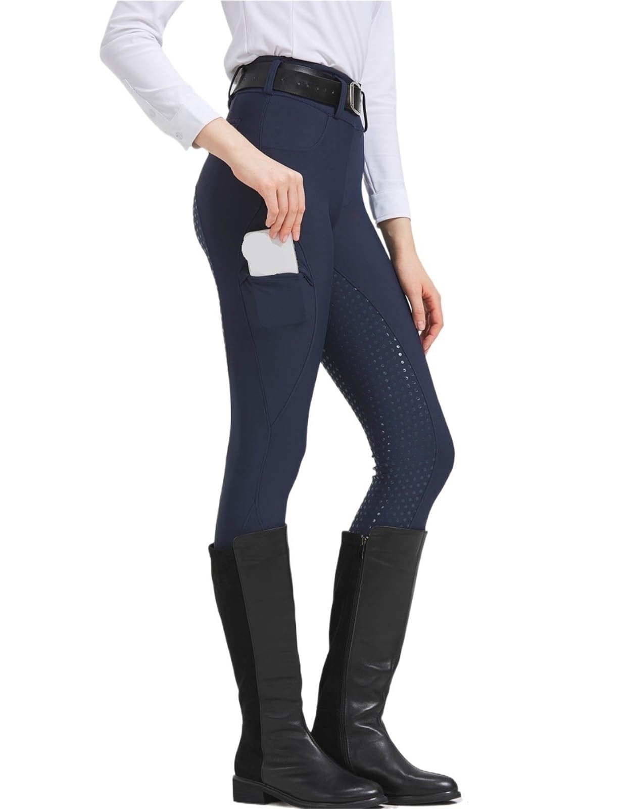 Pantaloni Equitazione Pantaloni da Equitazione Professionali in Silicone for Ciclismo Sportivo for esami equestri(Blue,XL)