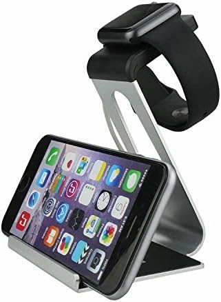 2 in 1 Aluminum Alloy Charging Dock Multi-Device Desk Organizer Charging Station Stand Holder Cradle for Apple Watch, iPhone 6S, 5S,iPad Smartphone