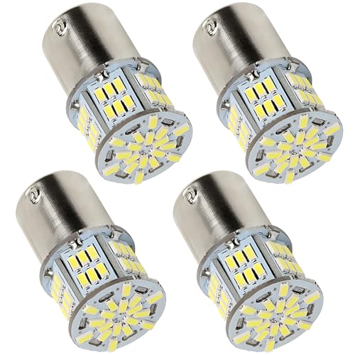 Ebksqs Ampoule LED Voiture, 4 Pcs 1157 Blanc 6500-7000K P21/5W 12V, Feu de Stop et Veilleuse LED pour Voiture, Moto, RV