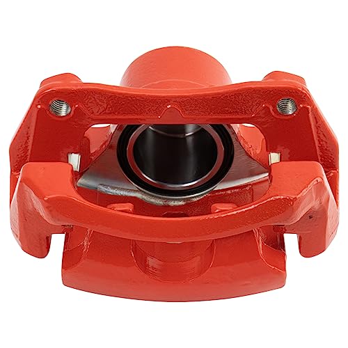 Image of TRQ Front Right Brake Caliper w /Bracket Performance Red Passenger Side