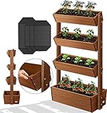 KESSER® Hochbeet Mit 4 Etagen Premium Blumenkasten Blumentreppe Pflanztreppe - Gemüsebeet Kräuterbeet Pflanzkübel Frühbeet Blumenbeet Pflanzkasten inkl. Gartenvlies- Beet für Terrasse Balkon & Garten