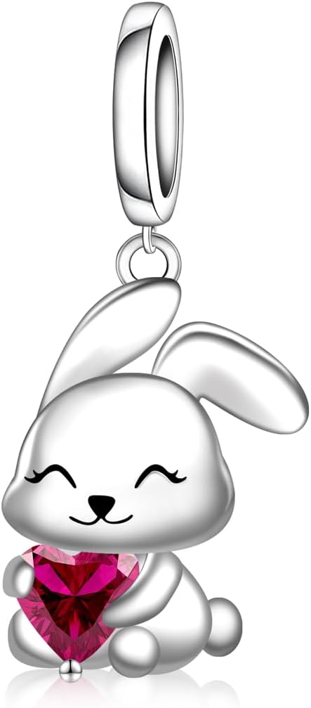 Bunny Charms for Women - 925 Sterling Silver Rabbit Charm Bracelet Easter Birthday Charm Diy Pendant Rabbit Jewelry Gifts for Daughter