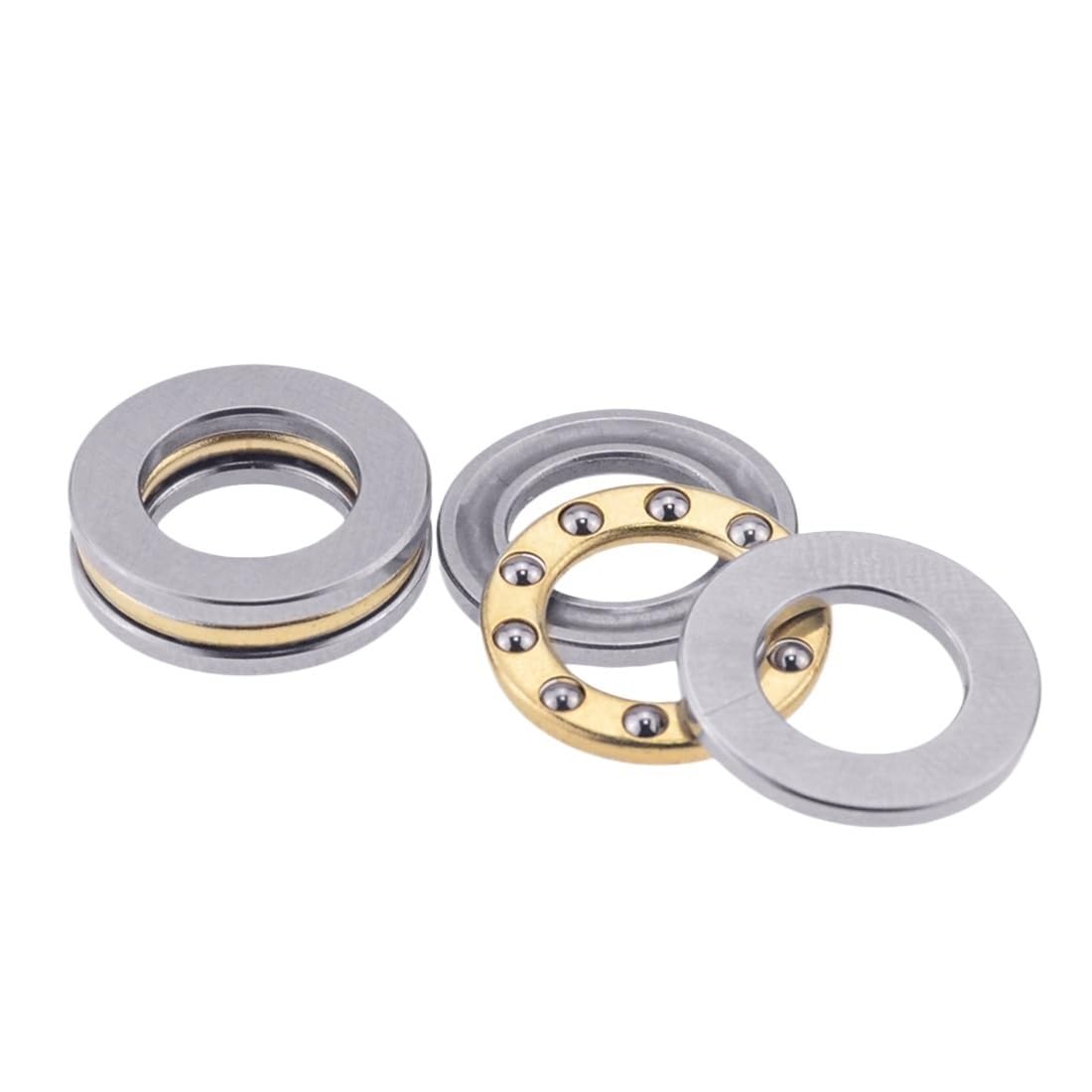1pc F2-6M F2.5-6M F3-8M F5-10M F6-12M F7-15M F8-16M F10-18M F12-21M F12-23M Mini 3-in-1 Plane Axial Ball Bearing Thrust Bearing(F8-16M 8x16x5)