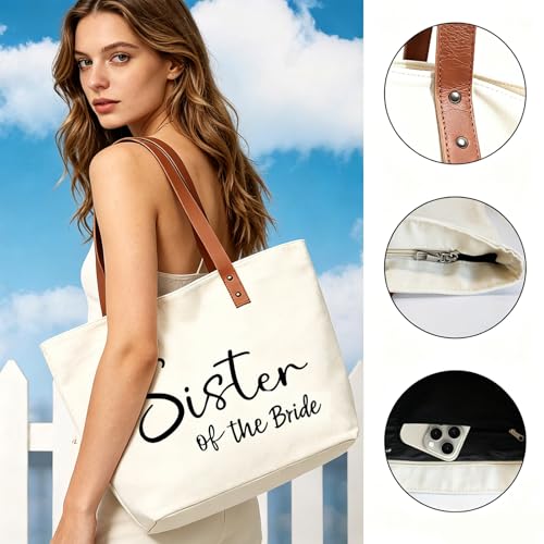 Skdgih Tote Bag for Sister of the Bride Gifts - Wedding Bridal Shower Gift for Sister, Outdoor Beach Travel Tote — view 5