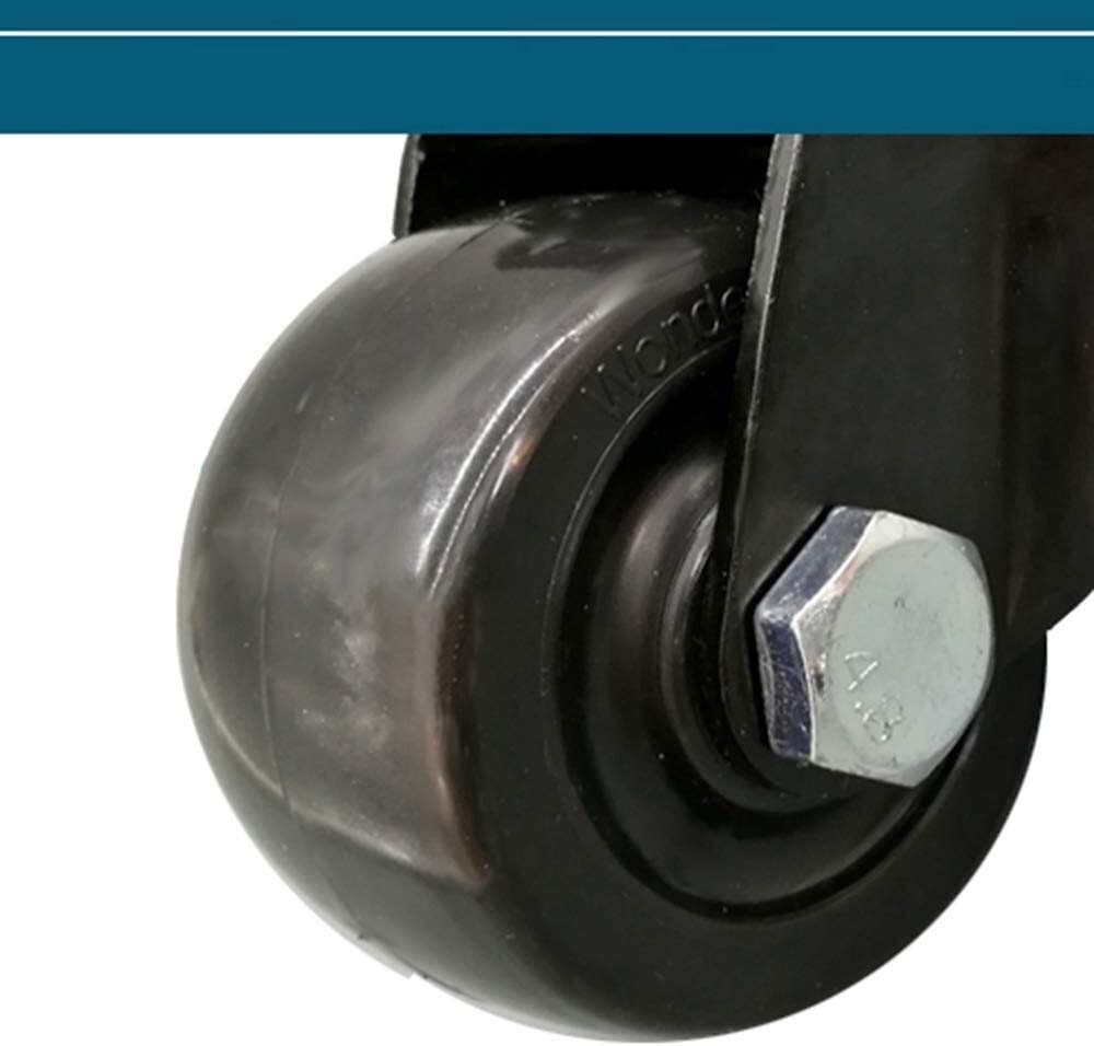 Ruedas de oficina, 4 ruedas giratorias negras de alta resistencia, placa superior de 360° con freno, ruedas para muebles (freno de 1,5 pulgadas (40 mm))