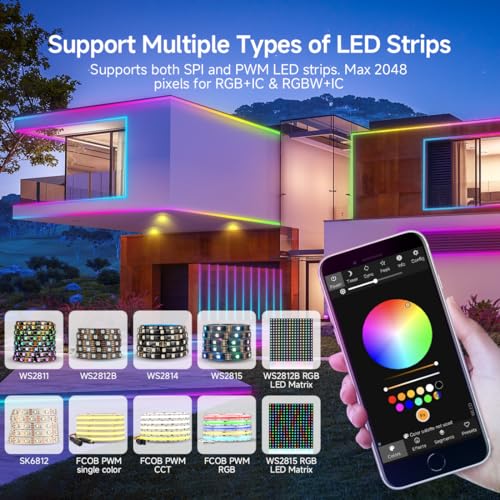 Image of BTF-LIGHTING ESP32 WLED LED Strip Controller SP803E, DIY Dynamic Modes