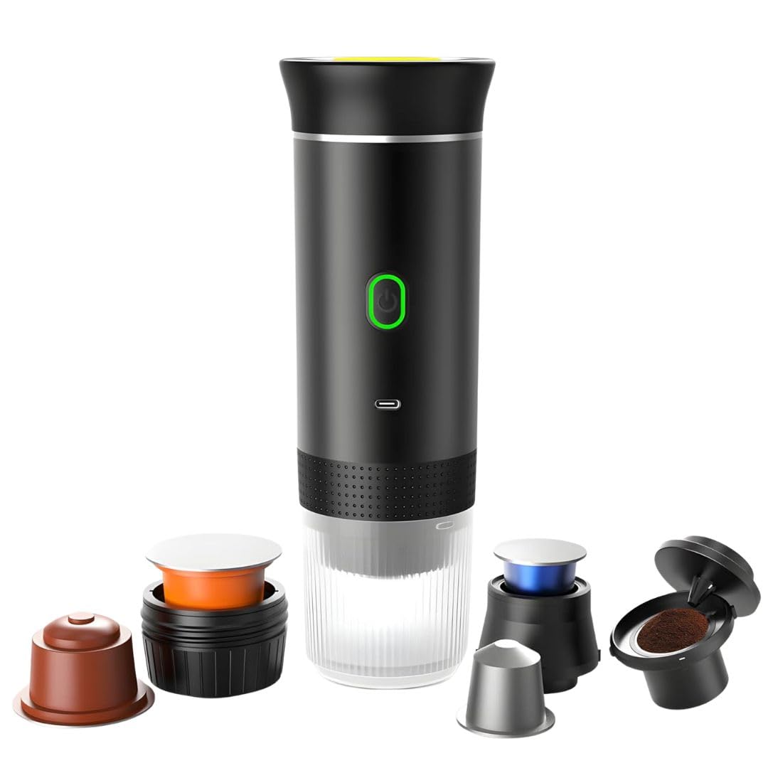 FAMKIT Macchina per Caffè Espresso Portatile Elettrica a Batteria, 60ml