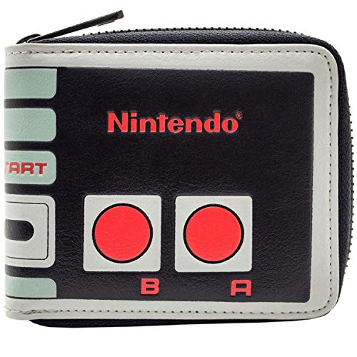 Preisvergleich Produktbild NES Reißverschluss Controller Entwurf Portemonnaie Geldbörse Grau