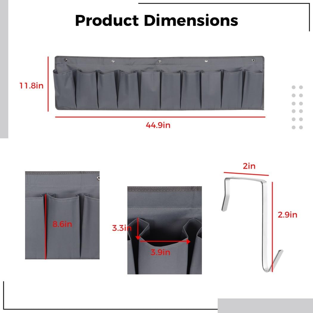 Waterproof Rv Shoe Organizer With 10 Pockets, Hanging Storage Bag, 5 Hooks For Shoes, Toys, Garden Tools