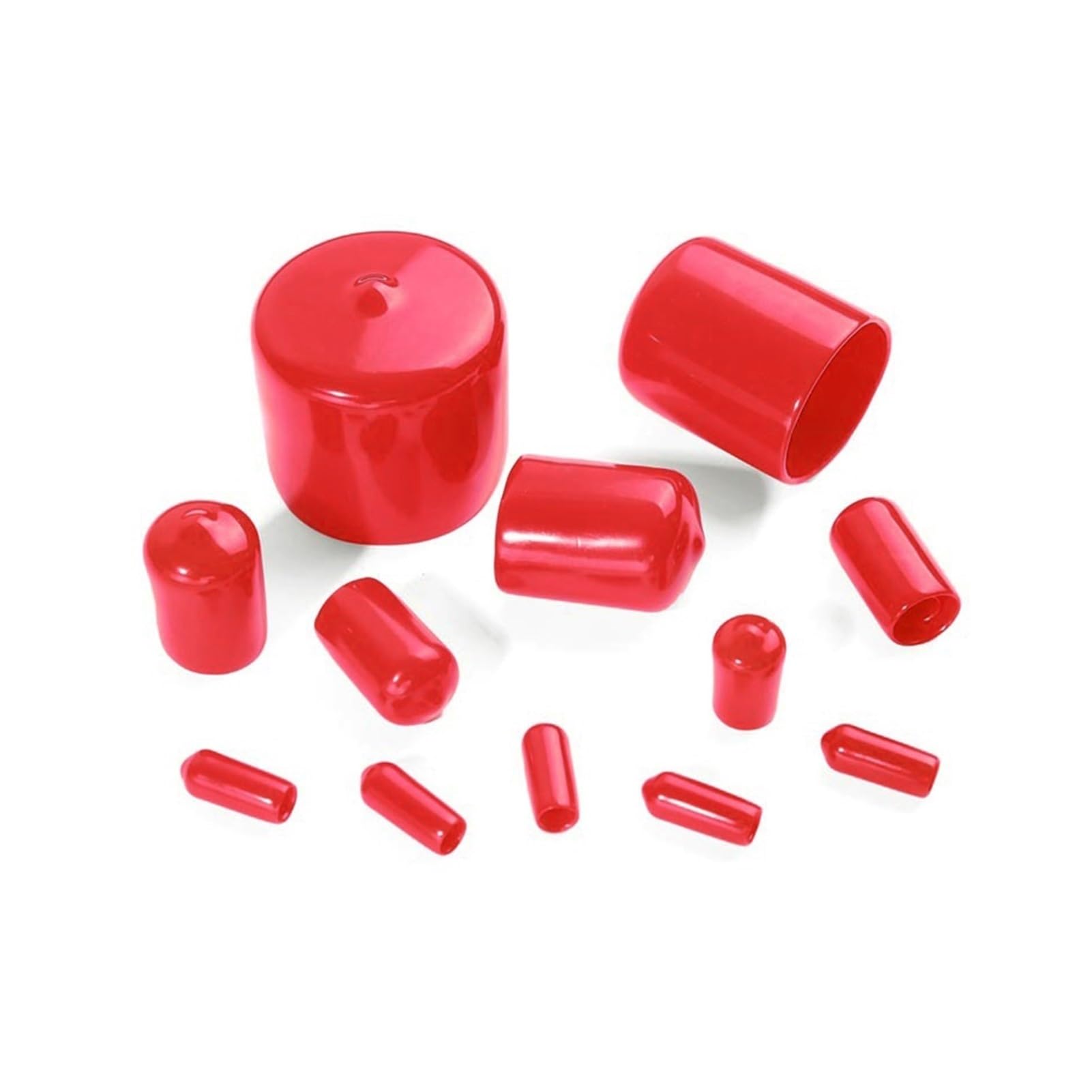 Gummi-Endkappen-Stopper, Schutzhülle, Silikonring, Abdeckung, Kabelverschraubung, Kunststofftülle, Dichtung, weiche Hülle, Stopfen, Löcher, Schraubkappen(Red,HR-12.0_500 PCS)