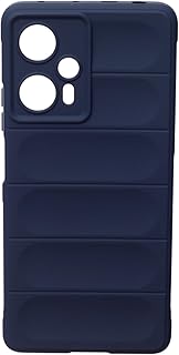 جراب خلفي سيليكون سادة ثلاثي الأبعاد عالى الجودة مزود بحافة مرتفعة لحماية عدسة الكاميرا لموبايل شاومي بوكو F5 من بوتر، لون كحلي