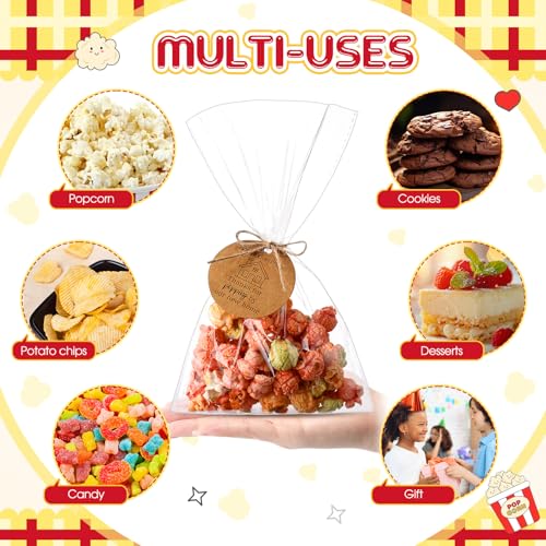 Image of Gilprop 50 Sets House Warming Party Favors Housewarming Popcorn Bag with Thank You Tag And Twine Popcorn Candy Biscuits Goodie Bag Party Favor Bags for Guests New Home Gift Idea