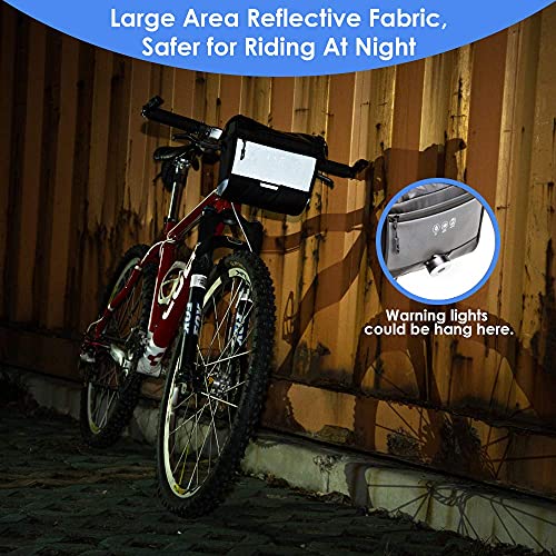 Wotow Bike Front Handlebar Bag, Large Reflective Bicycle Handlebar Basket Bags Water-Resistant Storage Pannier For Bike Touchable Transparent Phone Holder Pouch For Men Women Road Mtb Outdoor Cycling #TOP1