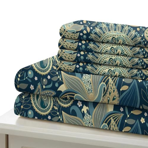 Parure de lit microfibre King vintage paisley chic