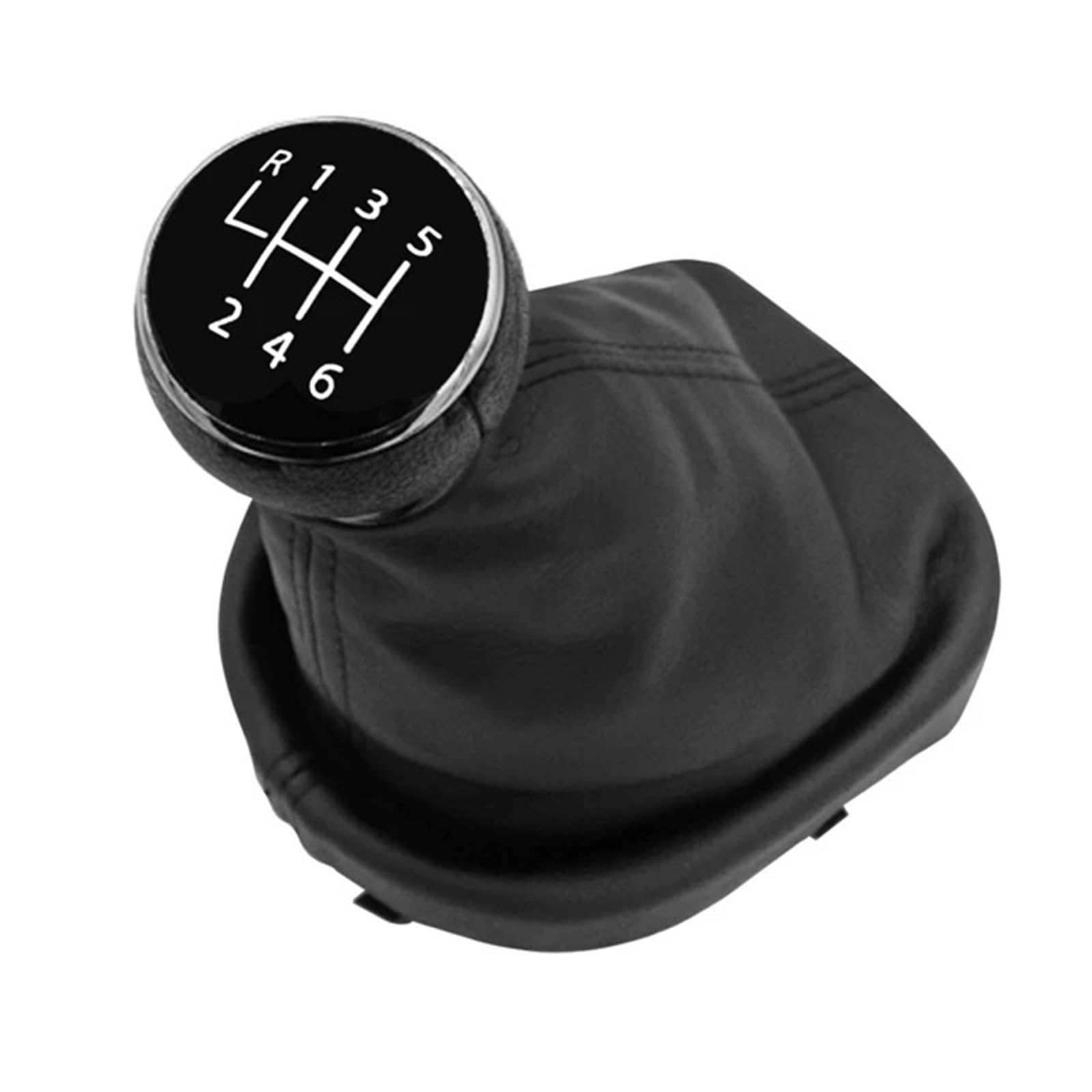 BWSDMZJQRT Car Gear Shifter Knob for VW Caddy MK2 2004-2009 Leather Car Gear Gaiter Boot Parts 5 6 Speed Gear Shift Knob Gaiter Boot(6 Speed)