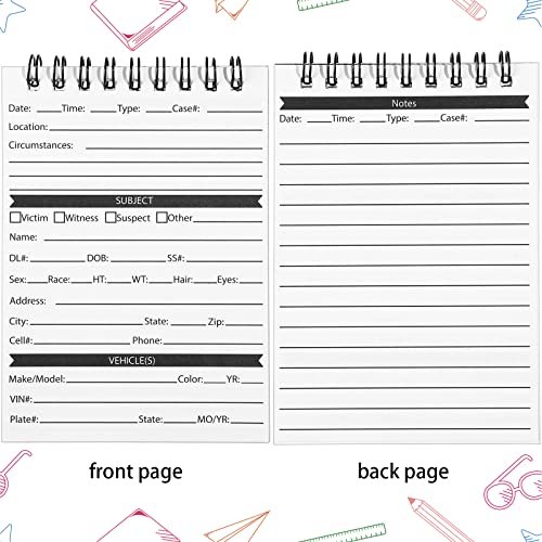 Sinmoe 8 Pcs Public Safety Police Field Interview book Top Bound Spiral Notebook, Writing Pad for Interviews, Accidents and Incident Reports, Field Book for Police, 5 x 3.5 Inches - Image 2