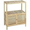WENKO Armoire bois salle de bain, meuble salle de bain en bois, Norway, Noyer, 67,5x86x35,5cm
