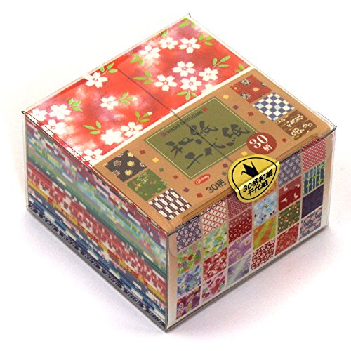 Origami - Loisirs Créatifs - Papier Washi à Motifs (Washi Chiyogami) - Coffret de 30 Motifs Assortis - 12 Feuilles de chaque - Verso blanc - 360 Feuilles au...