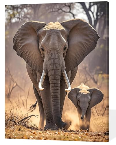 ACANDYL Elephant DIY Paint by Numbers Kit for Adults Paint by Numbers Beginner Canvas Painting by Number DIY Acrylic Oil Painting on Canvas Arts Craft Decoration 16x20 in