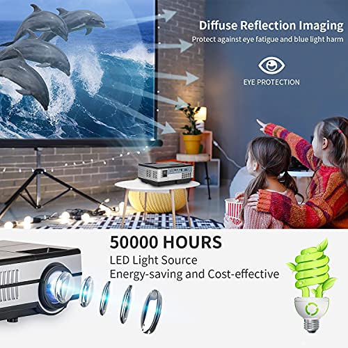 Portable Lcd Led Projector Support Hd 1080P Mini Home Video Projectors 2800 Lumen Multimedia Hdmi Audio Usb,Compatible With Tv Stick Dvd Laptop Pc Xbox 360 Wii Playstation, Built-In Speakers #TOP6
