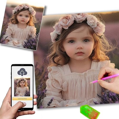 Broderie diamant adulte personnalisée grand format pour suspendre un portrait photo unique