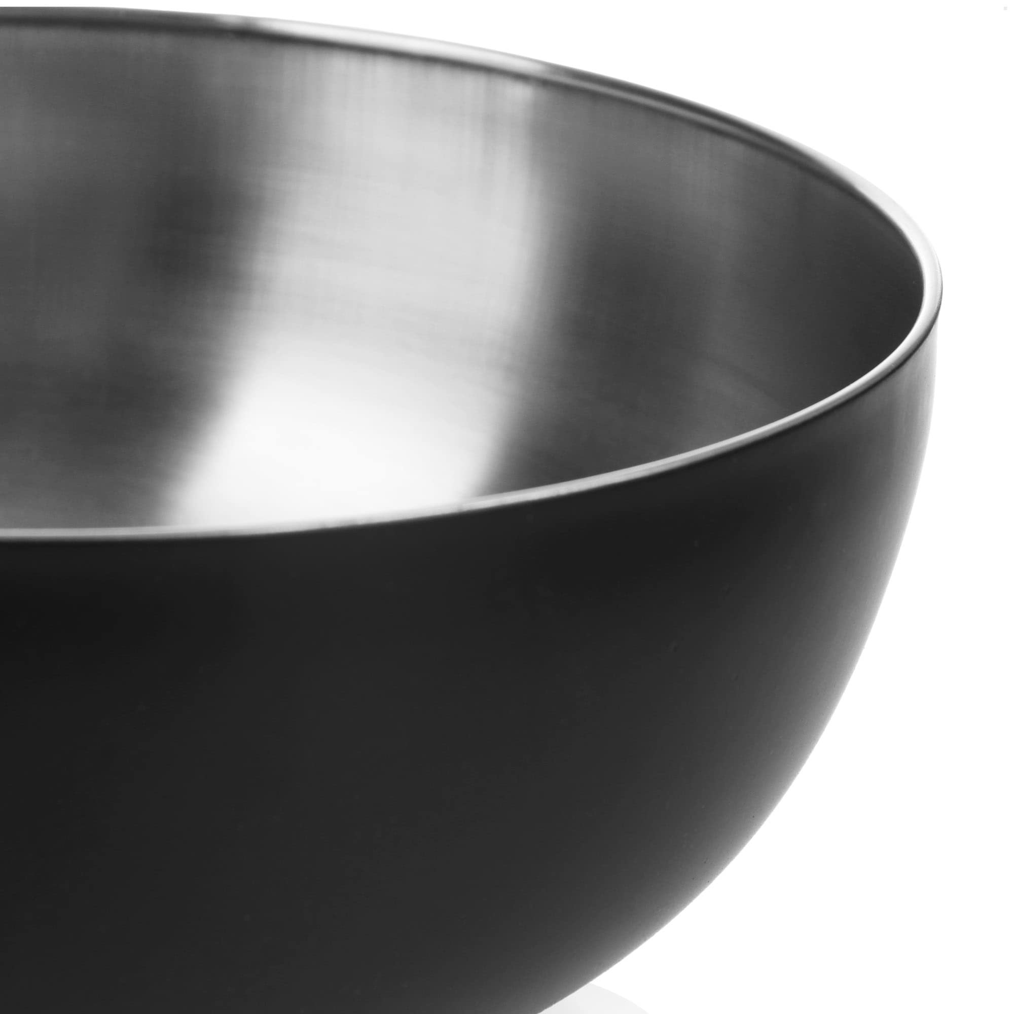 com-four® 2X Mixing Bowls Made of Stainless Steel and Black Outer Coating can be Used as a Salad Bowl - Image 4