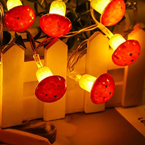 Dreamworth Plug In Mushroom String Lights, 100 Led Wire Light For Valentines Day, Weddings, Birthdays Family Dinners And Party #TOP3