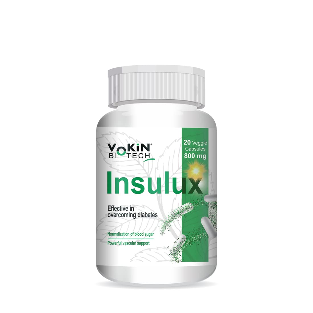 Vokin Biotech Herbal Insulux Gymnema Sylvestre For Endocrine Health & Diabetes Control 800mg (20 Capsules)