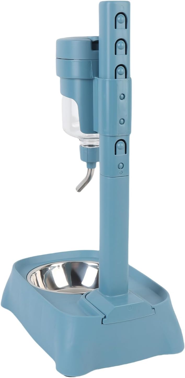 ANGGREK Pet Stagnant Water Dispenser, Versatile Automatic Easy Clean Dog Water Bottle Dispenser with Holder for Cats Dogs (Blue)