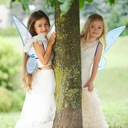 Joeleli Butterfly Fairy Wings Costume For Women Girls Kids Angle Fairy Wings Halloween Dress Up Costume With Fairy Wand Elf Ears For Halloween Cosplay Costume Party Favor( Blue) #TOP3