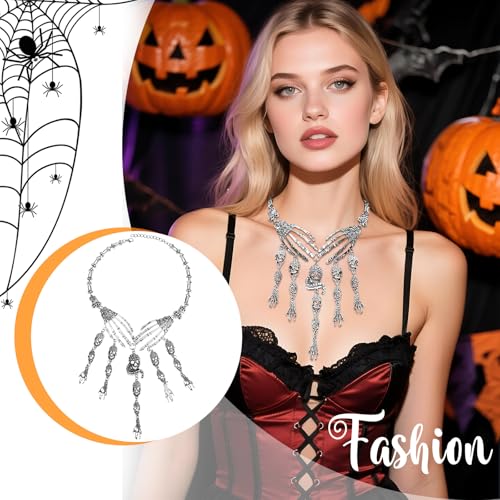Collar de cráneo ajustable para solucionar la falta de accesorios punk 5