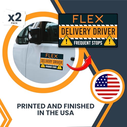 Image of Magnet Me Up Flex Delivery Driver Automotive Magnet Decal, 2 Pack, 8x4.5 inches, Automotive Magnet for Car, Truck, SUV, Vehicle Safety Sign for Flex Delivery Driver, Crafted in USA